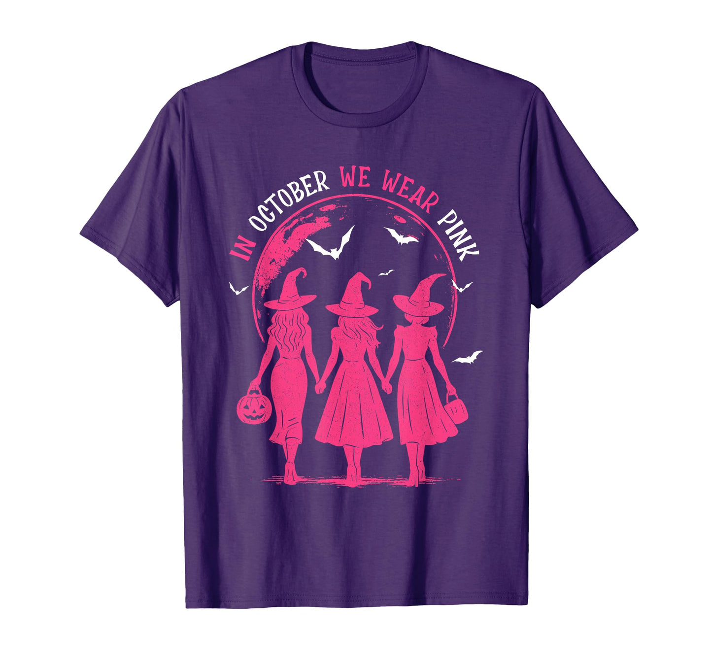 in October We Wear Pink Girls Breast Cancer Awareness Month T-Shirt