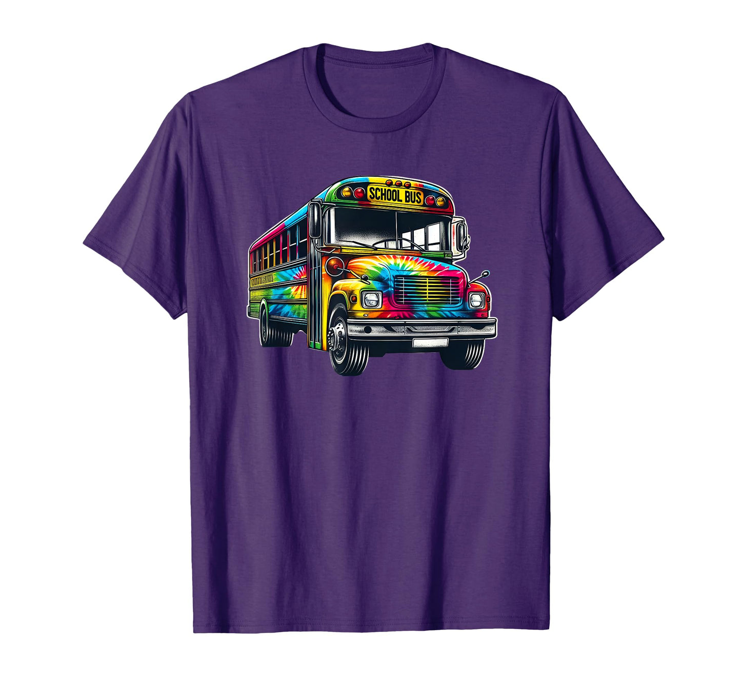 Cool Colorful Tie Dye School Bus Graphic Bus Driver Teacher T-Shirt for Men Women Kids