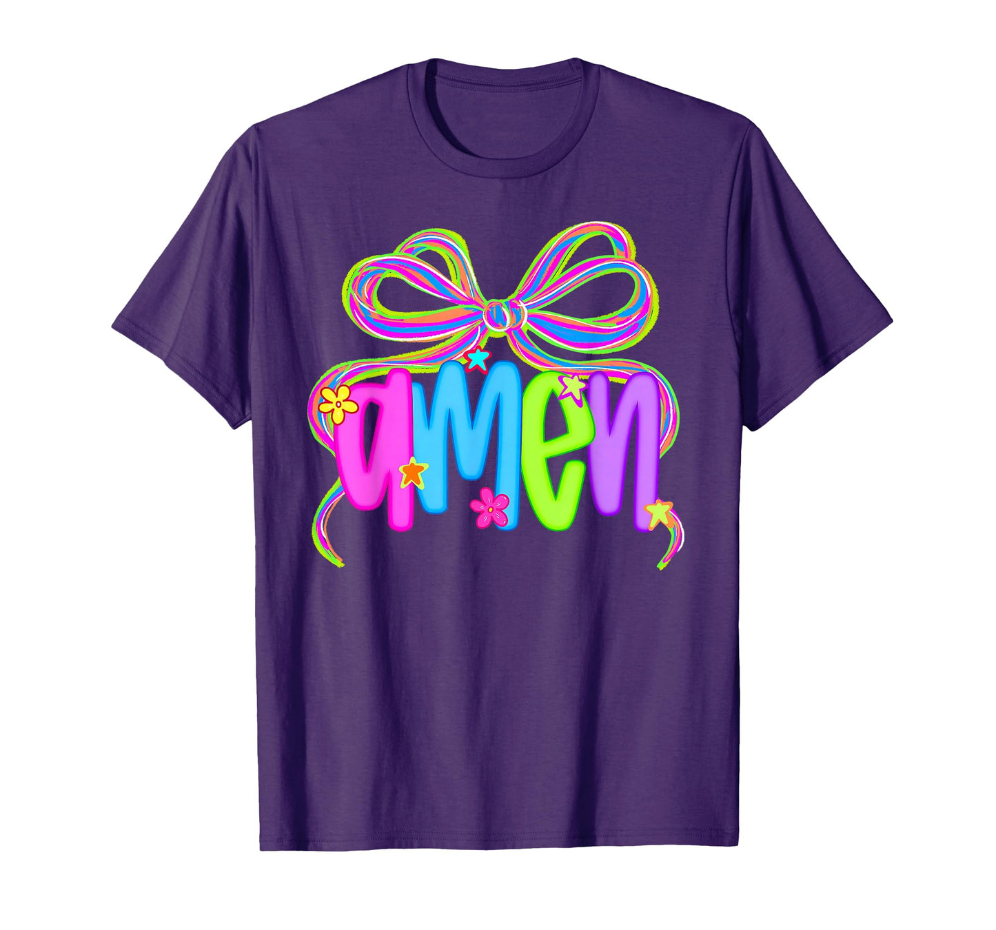 Amen Coquette Bow Jesus Bible Christian Faith Religious T-Shirt