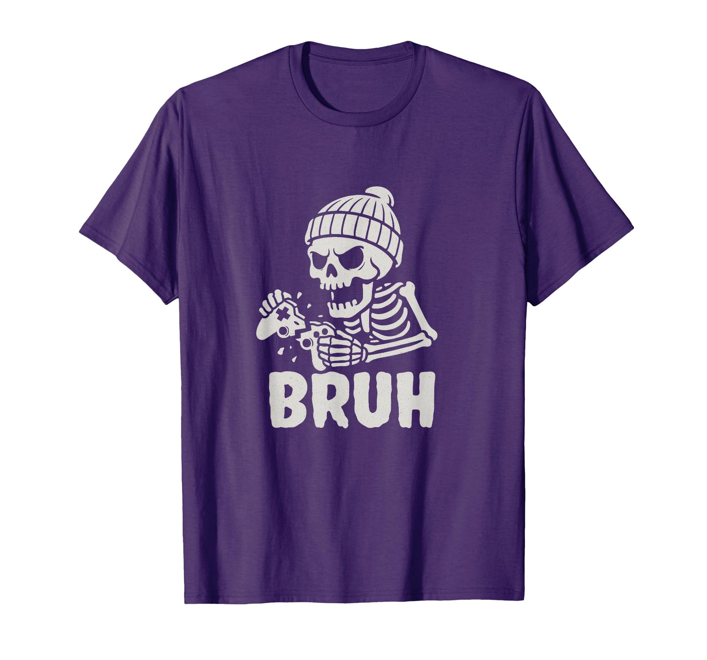 Halloween Skeleton Gamer Video Gaming Funny Skeleton Bruh T-Shirt