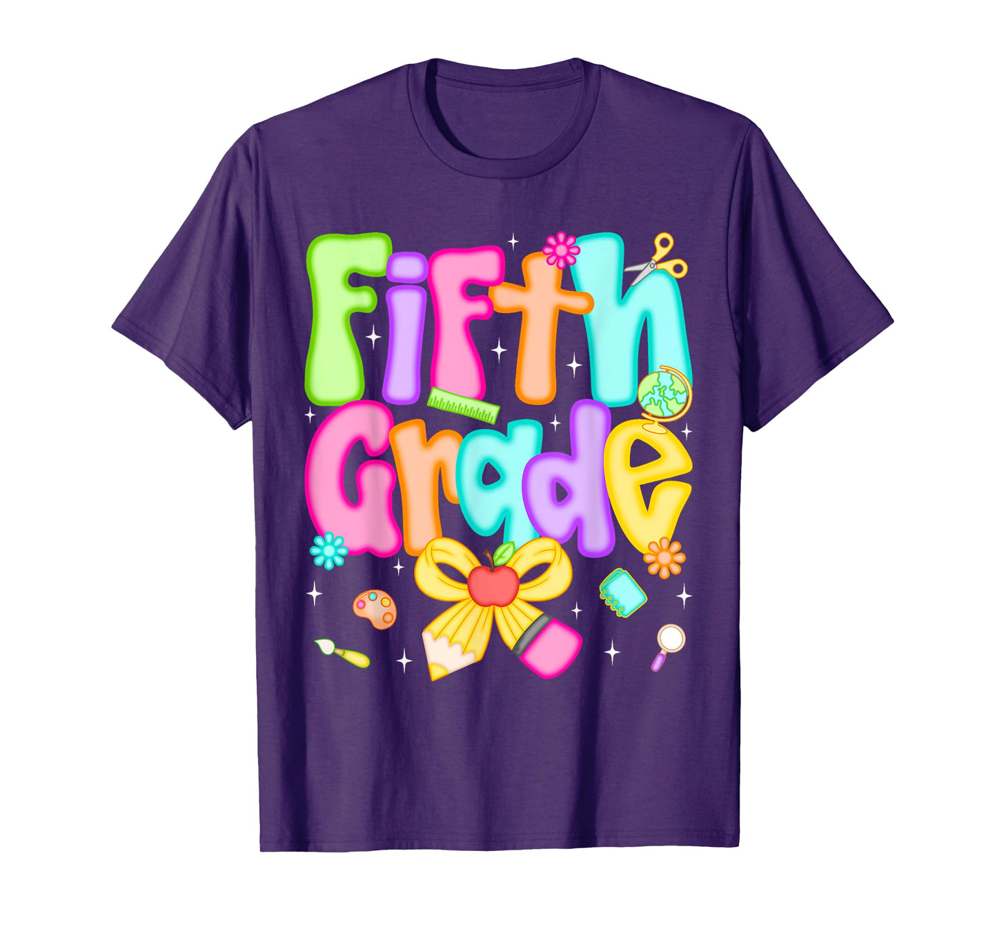 Preppy Fifth Grade Back To School 5th Grade Teacher Girl Kid T-Shirt
