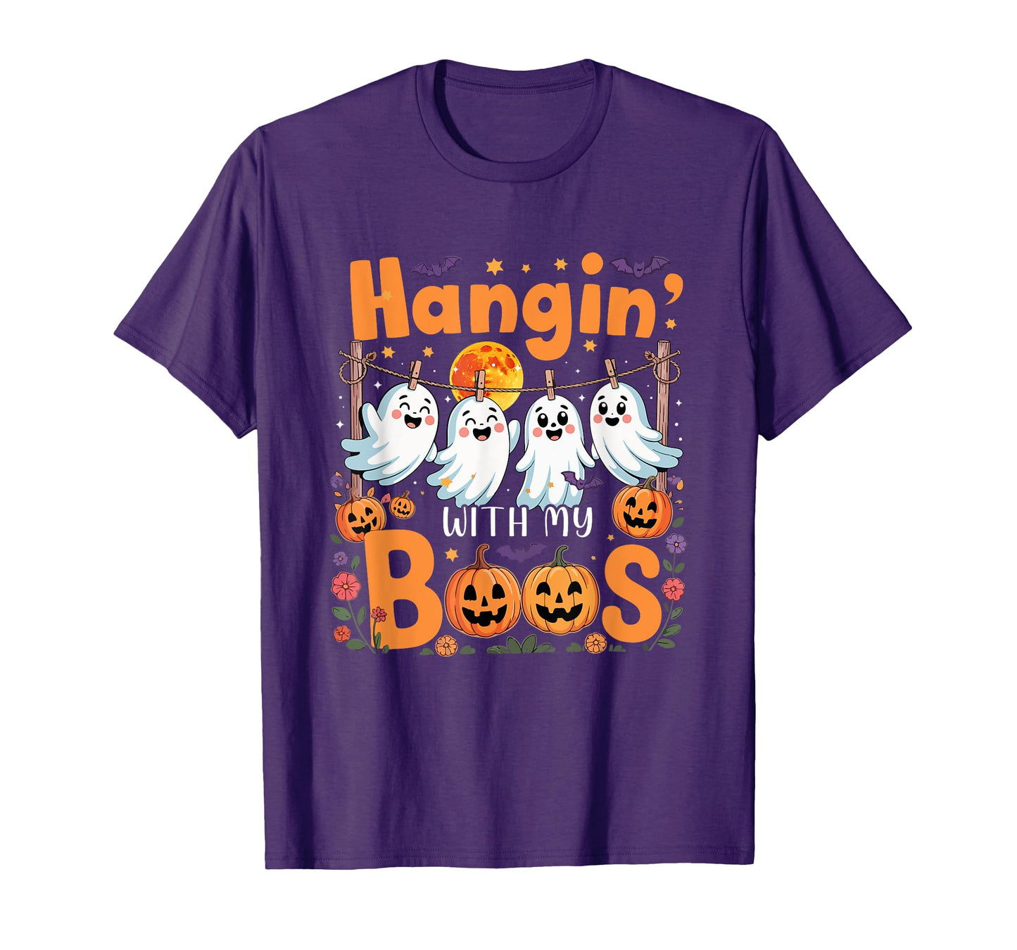 Hangin' with My Boos Halloween Funny Boos Carved Pumpkins T-Shirt