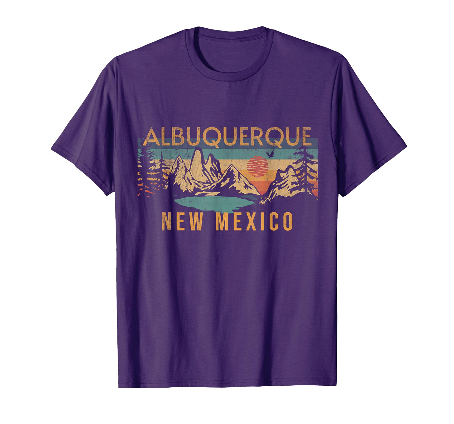 Albuquerque New Mexico USA Outdoor Vintage Albuquerque T-Shirt Blue Crew Neck Short Sleeve Classic Fit Unisex-Adults, Kids S