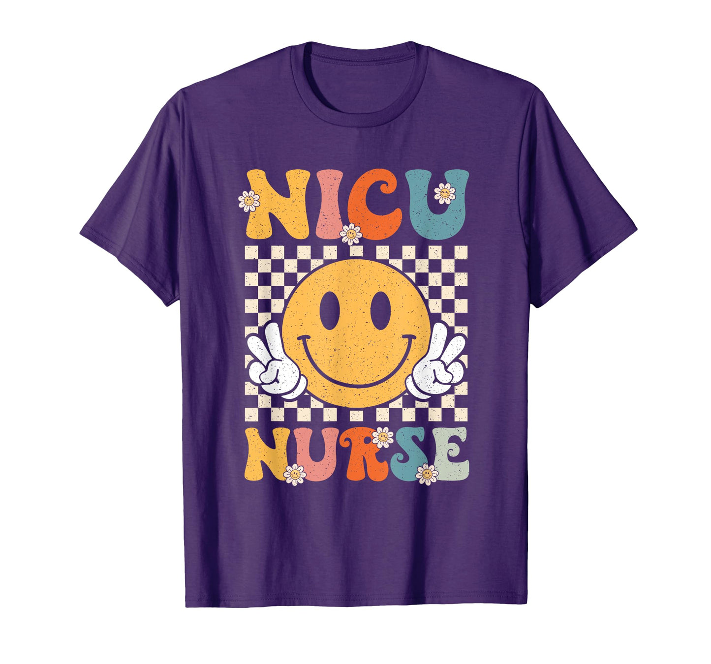Groovy NICU Nurse Neonatal Intensive Care Unit Nurse Womens T-Shirt