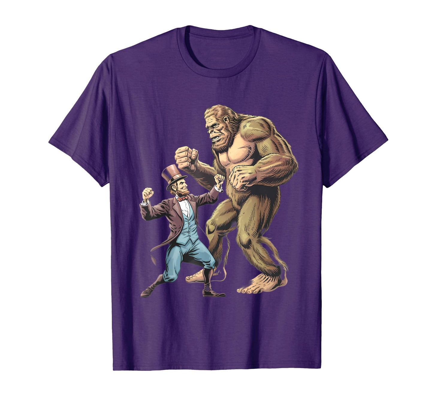 Abraham Lincoln Fighting Bigfoot T-Shirt