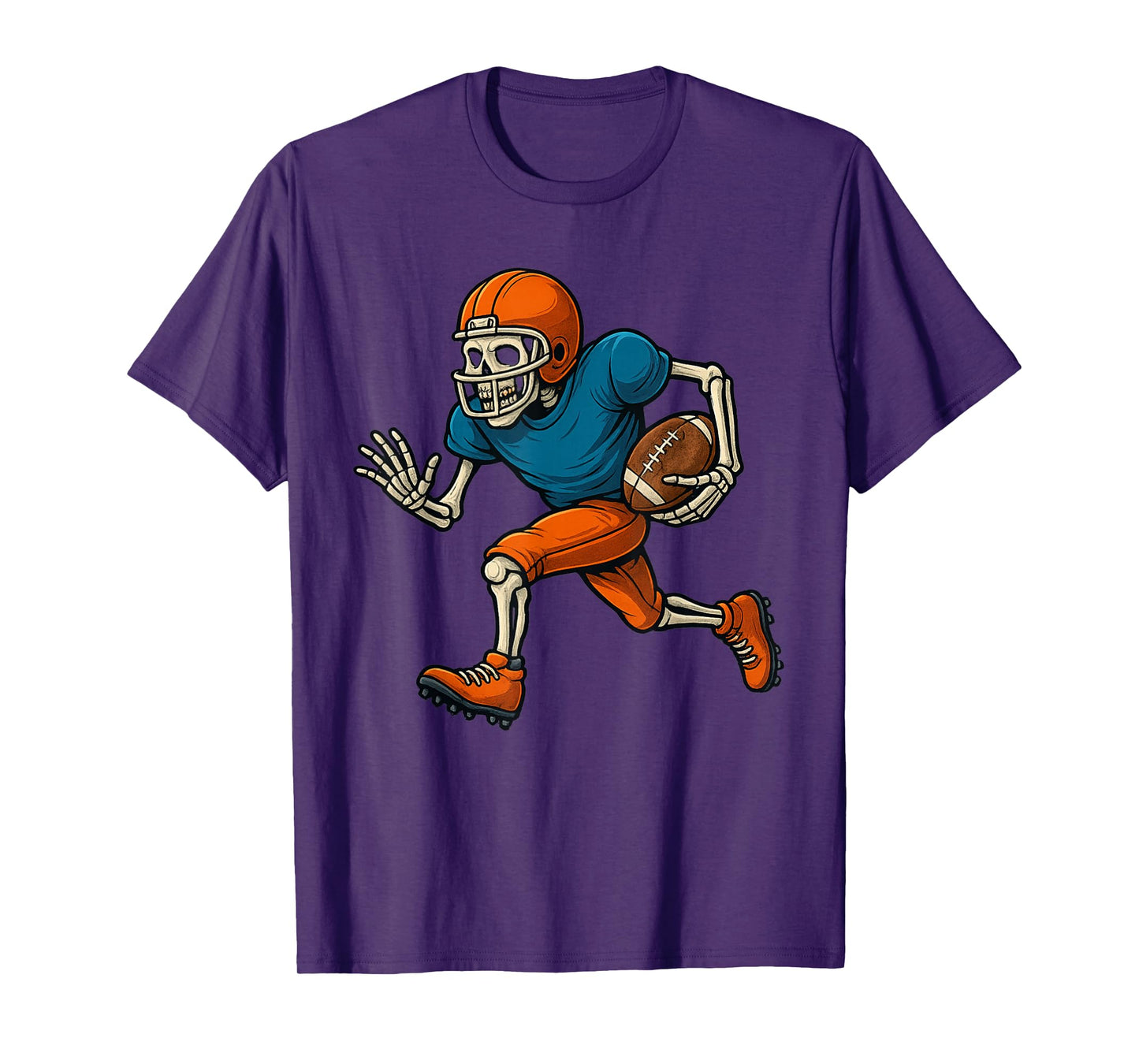 Football Skeleton Halloween Spooky Boys Football Fan Mens T-Shirt
