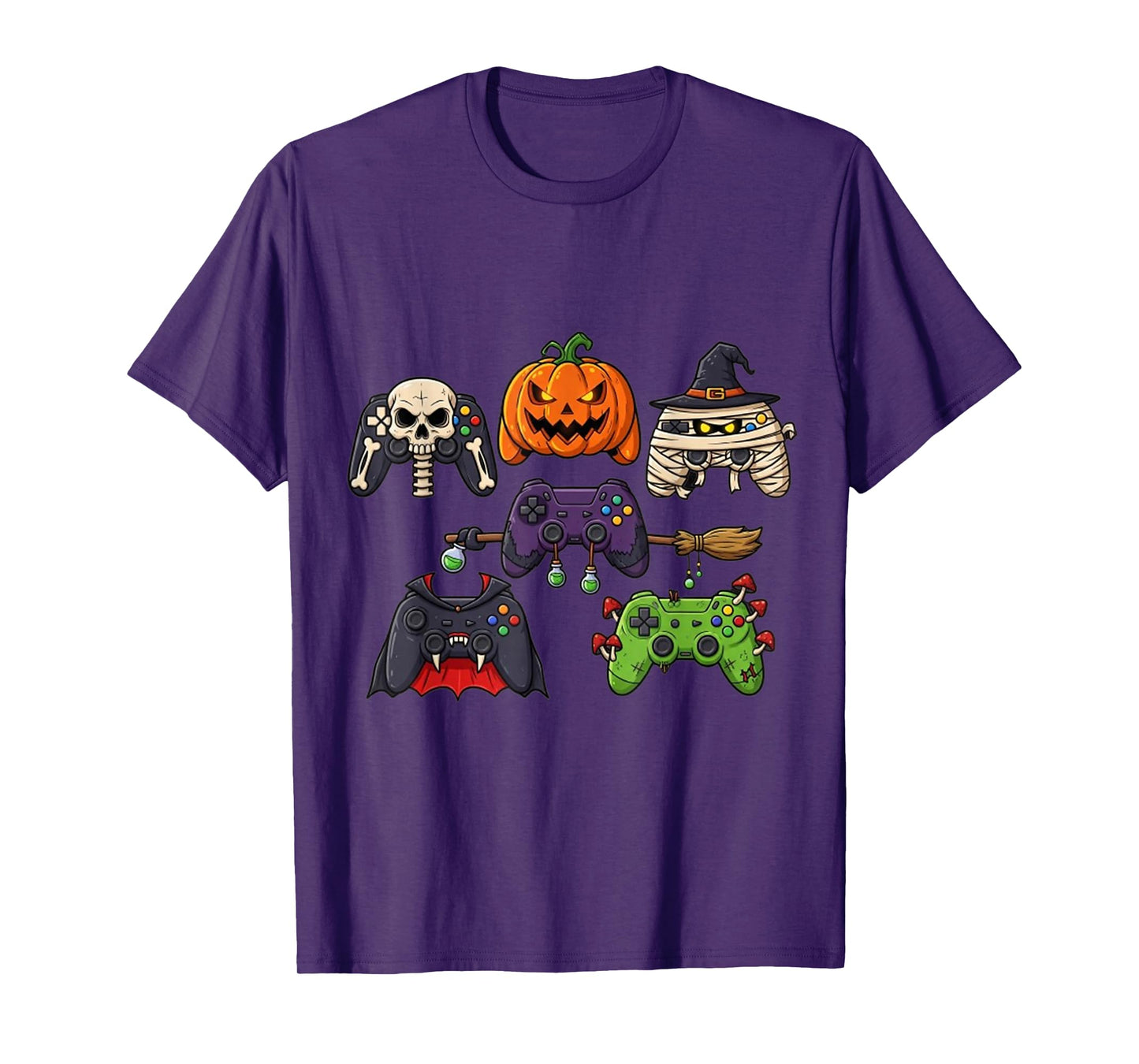 Halloween Skeleton Zombie Gaming Controllers T-Shirt