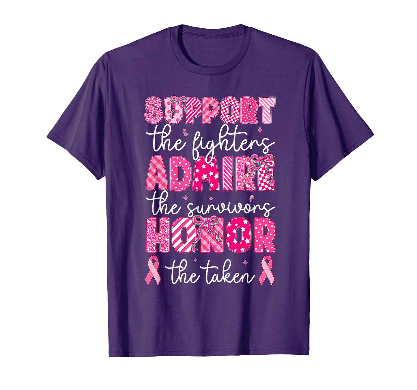 Breast Cancer Support Admire Honor Breast Cancer Awareness T-Shirt