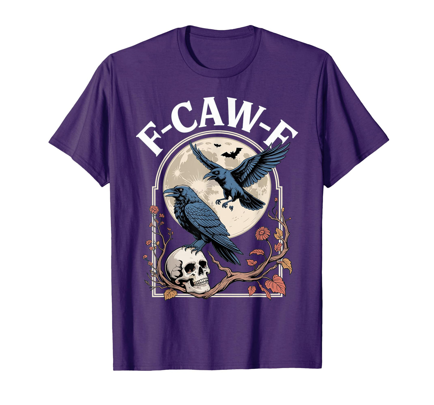 Funny Raven Skull Moon F-Caw-F Crow T-Shirt