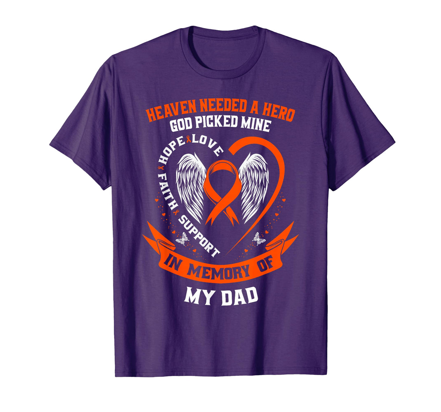 I Wear Orange In Memory of my Dad Leukemia Awareness Father T-Shirt