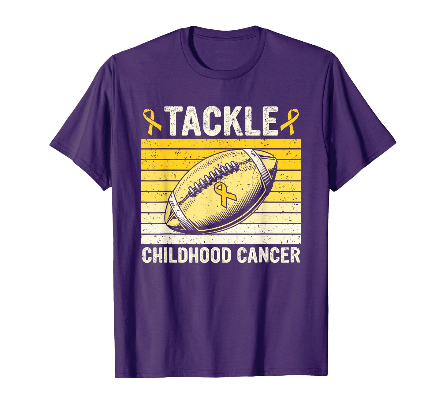 Football Tackle Childhood Cancer Awareness Survivor Support T-Shirt