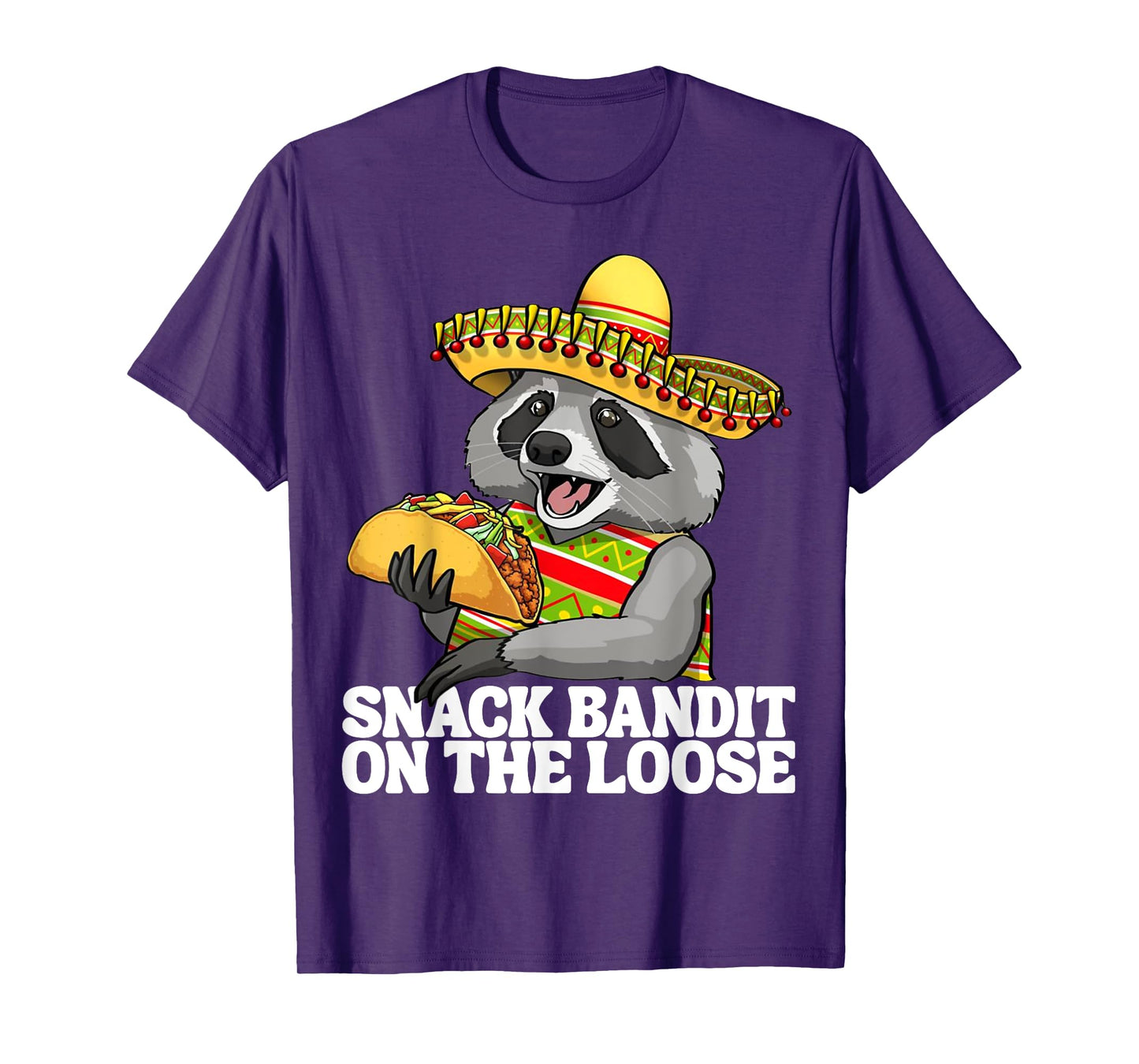 Mexican Raccoon Cinco De Mayo Funny Cute Eating Taco T-Shirt