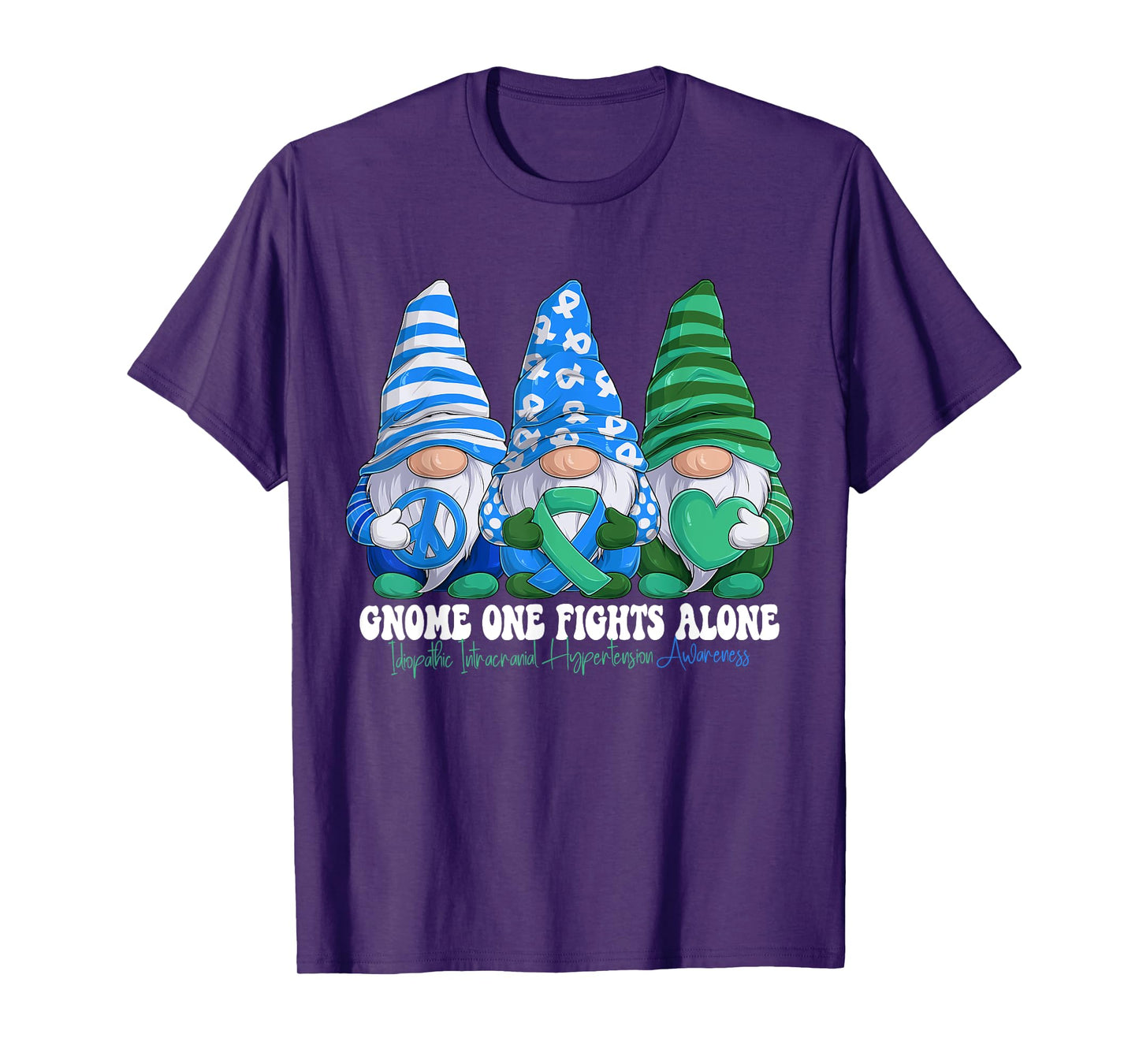 Funny Gnomies Idiopathic Intracranial Hypertension Awareness T-Shirt