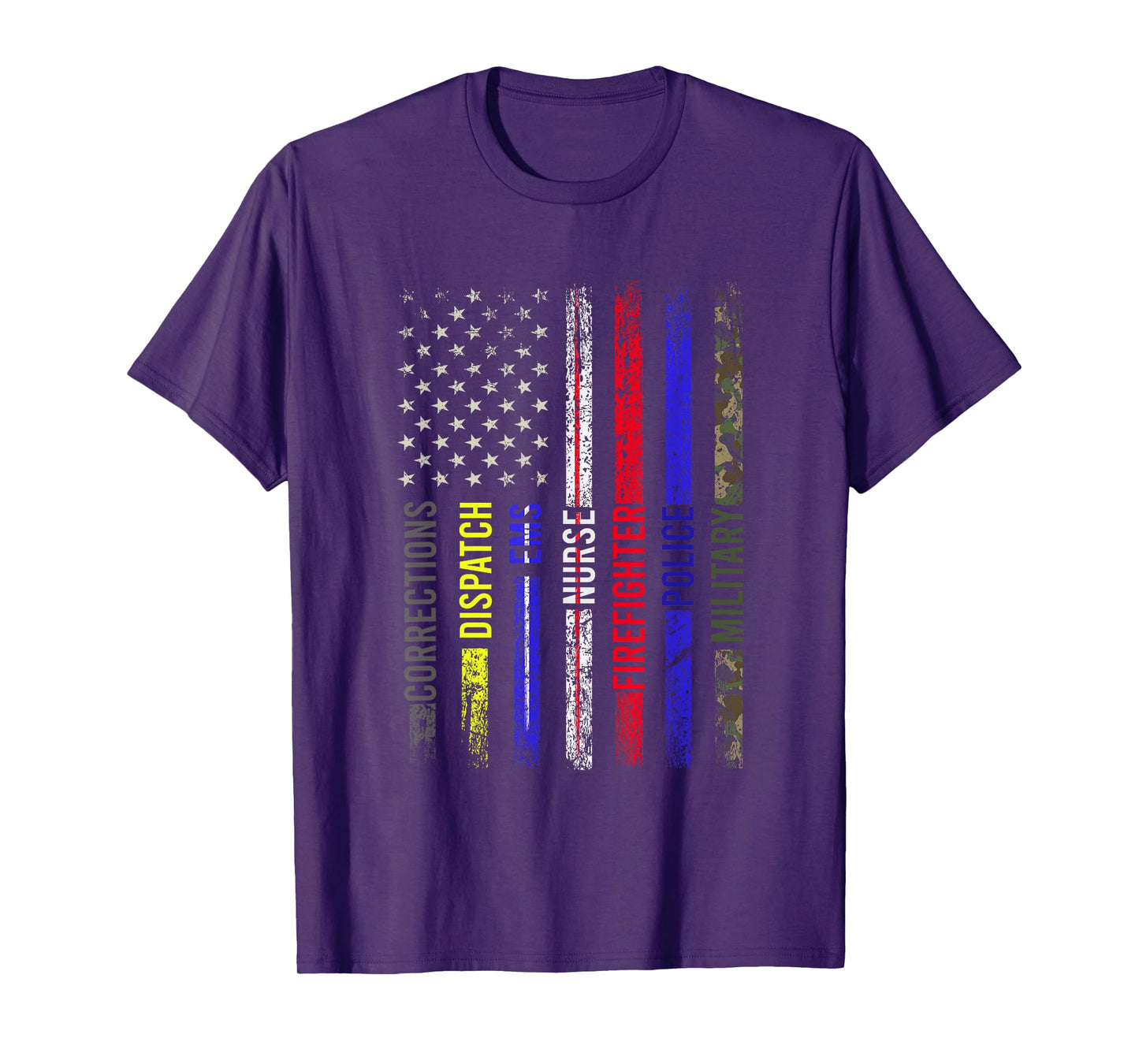 First Responder - Front Line Workers - US Flag - Patriotic T-Shirt for Women Men