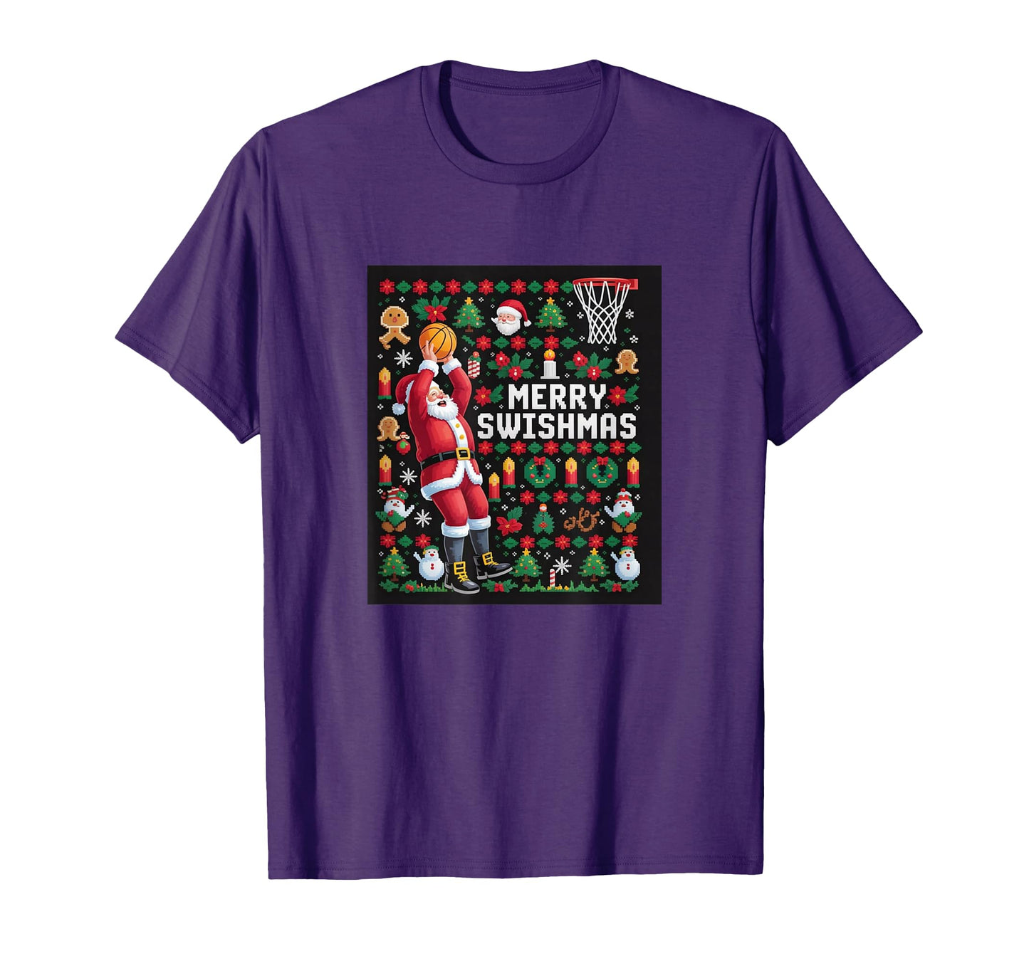 Merry Swishmas – Funny Basketball Christmas T-Shirt