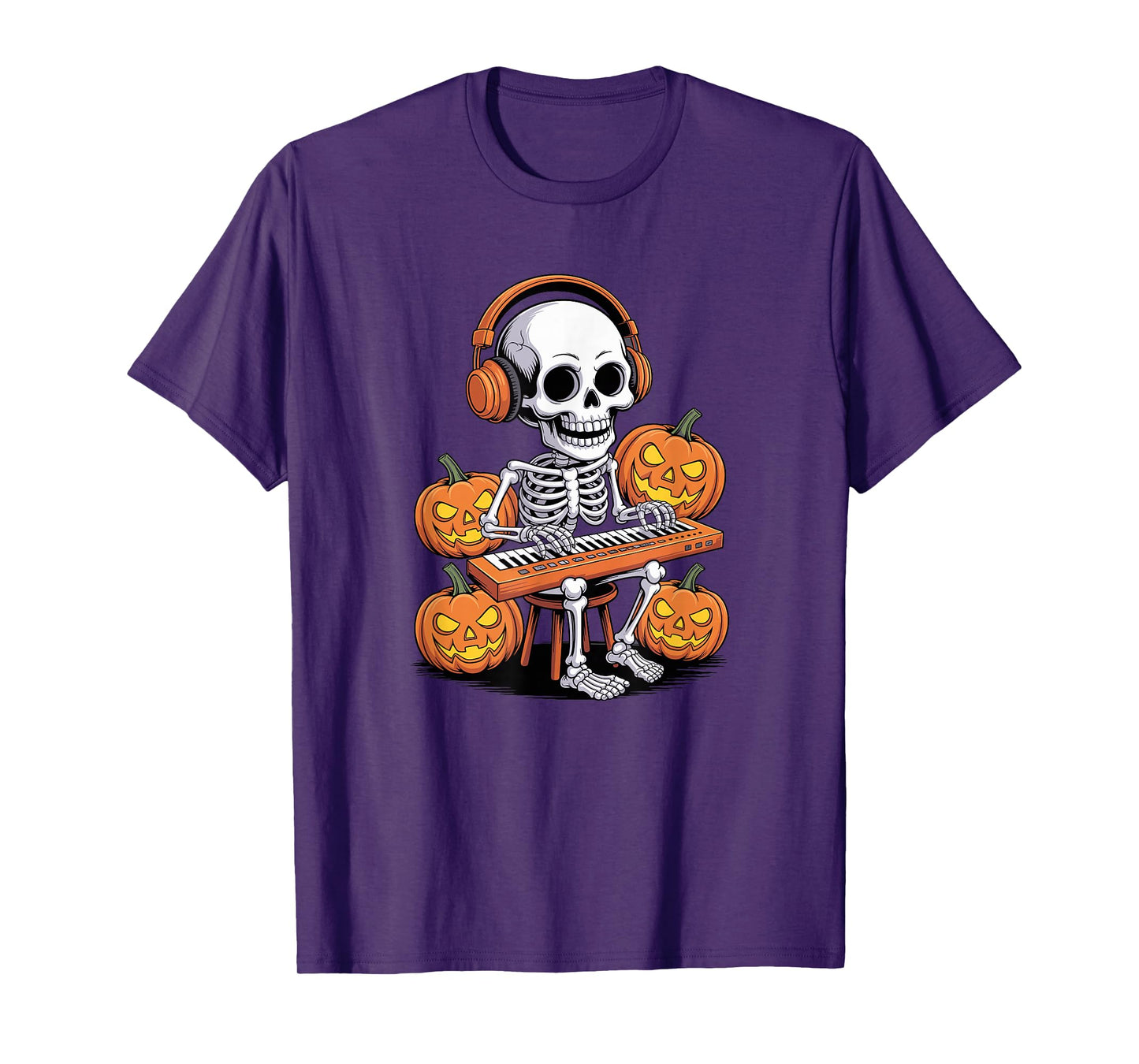 Halloween Skeleton Pianist Keyboard Piano Pianists T-Shirt