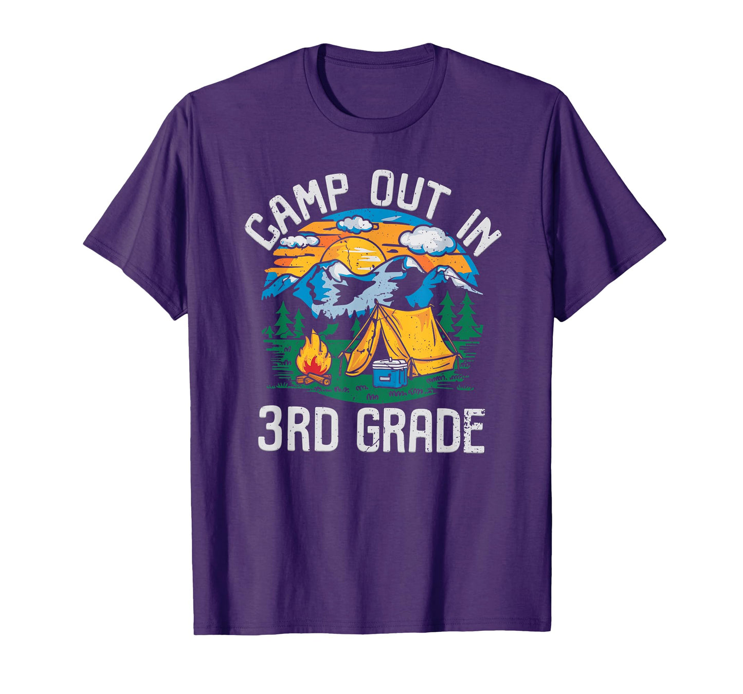Camp out In 3rd Grade Funny Camping Nature Back to School T-Shirt