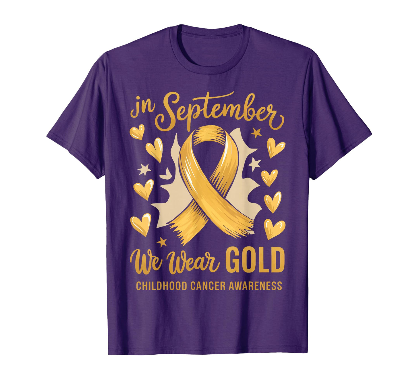 In September We Wear Gold Childhood Cancer Awareness T-Shirt