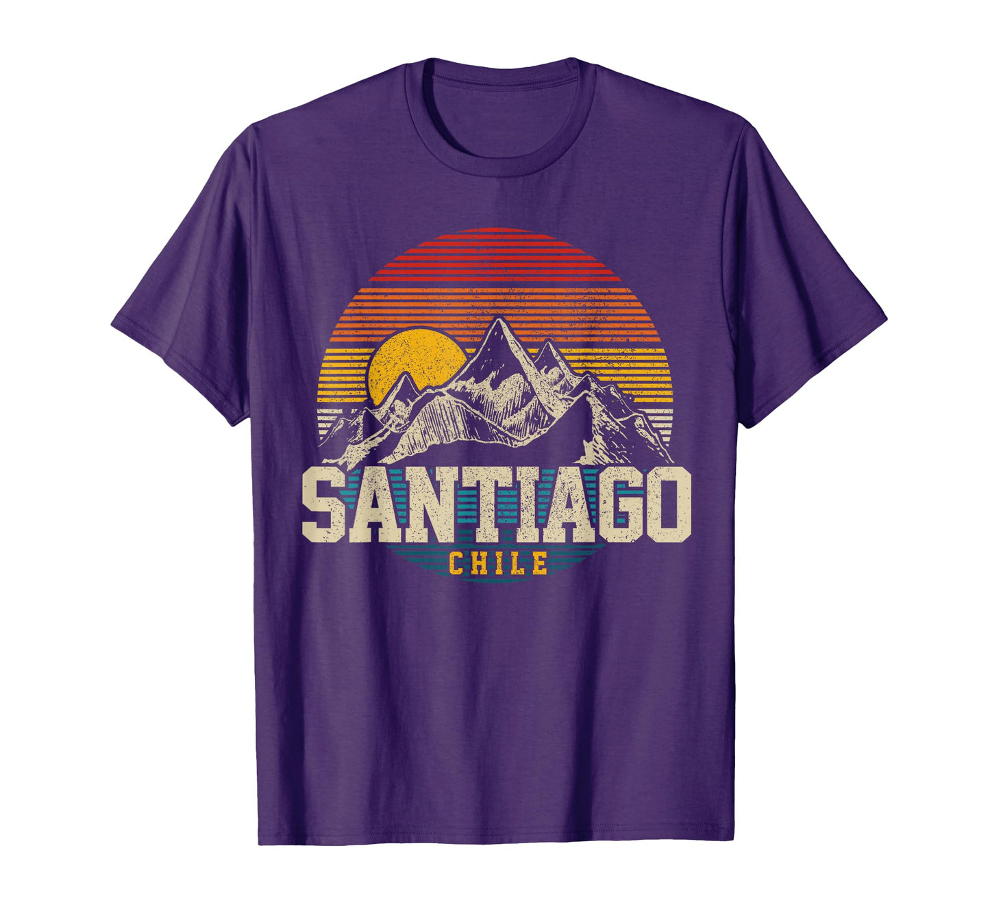 Santiago Chile Vintage Mountains Retro Souvenir Gift T-Shirt