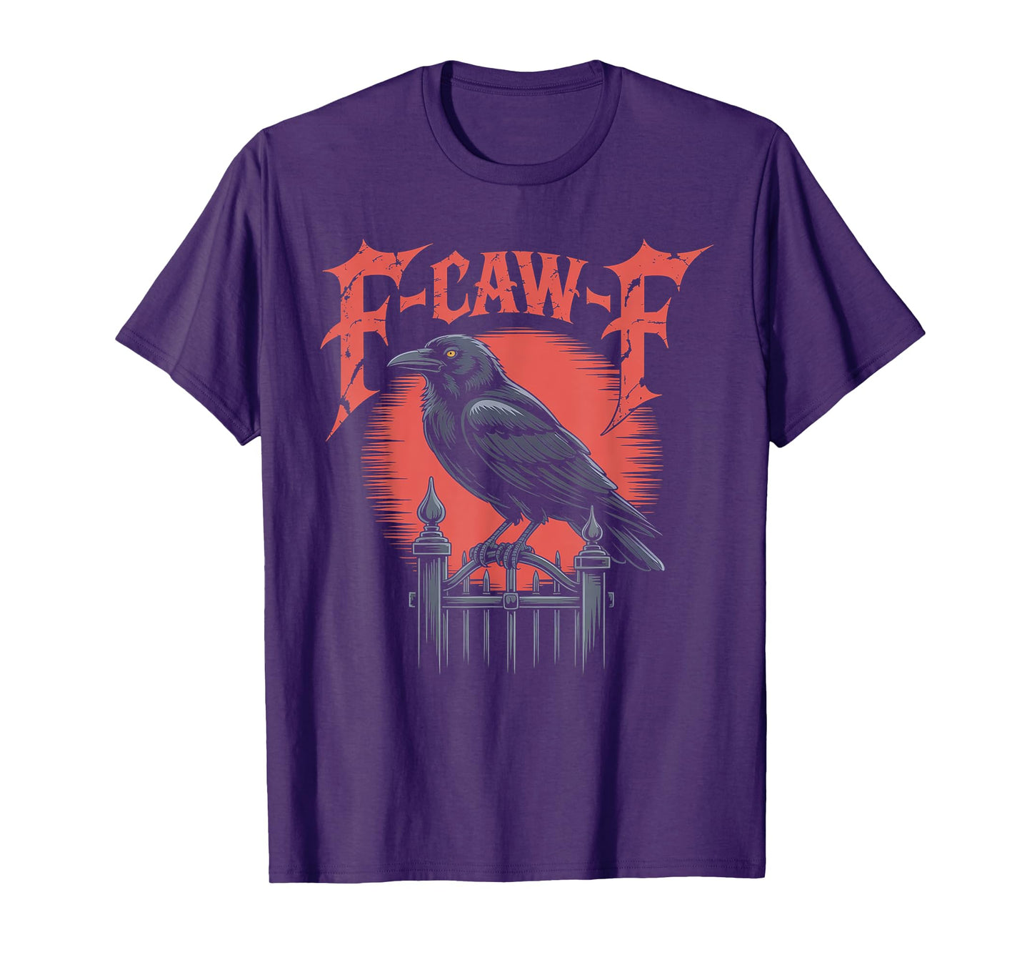 Retro Crow T-Shirt - Funny F-Caw-F Black Raven Bird Graphic T-Shirt