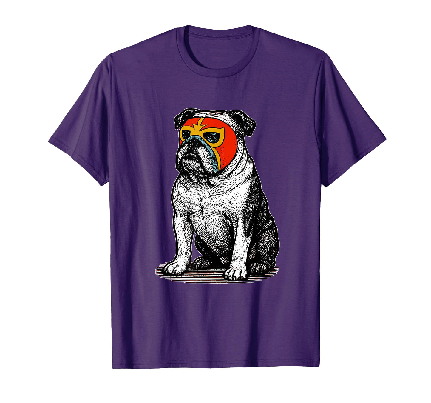 Vintage English Bulldog Luchador Mask Lucha Libre Dog Dad T-Shirt