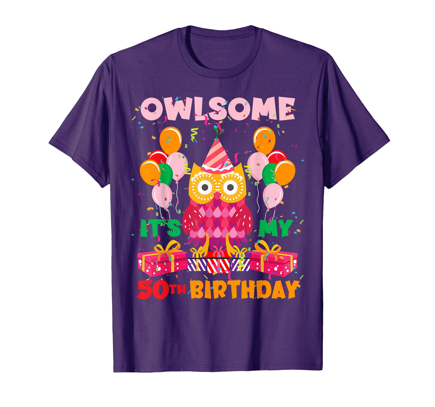 Owl 50th Owlsome Birthday Party Nature Lover Birdwatcher T-Shirt