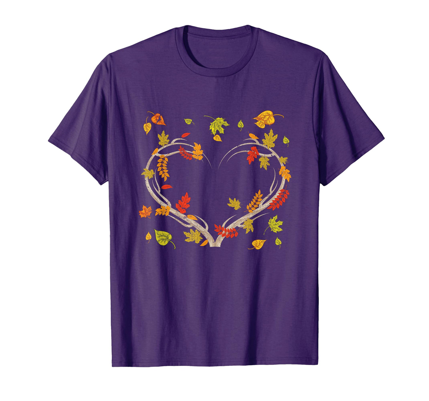 Autumn Leaves Heart Nature Love Botanical Thanksgiving Fall T-Shirt