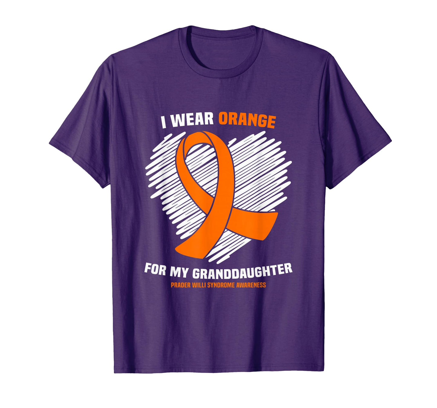 I Wear Orange Granddaughter Prader Willi Syndrome Awareness T-Shirt