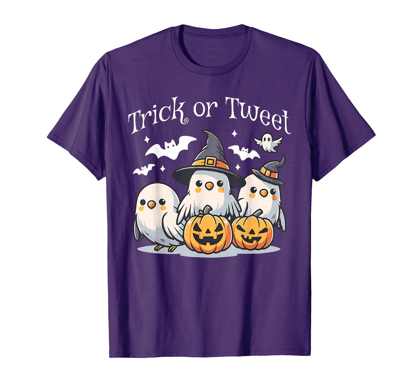 Trick Or Tweet Budgie Witch Halloween Spooky Parakeet Lover T-Shirt