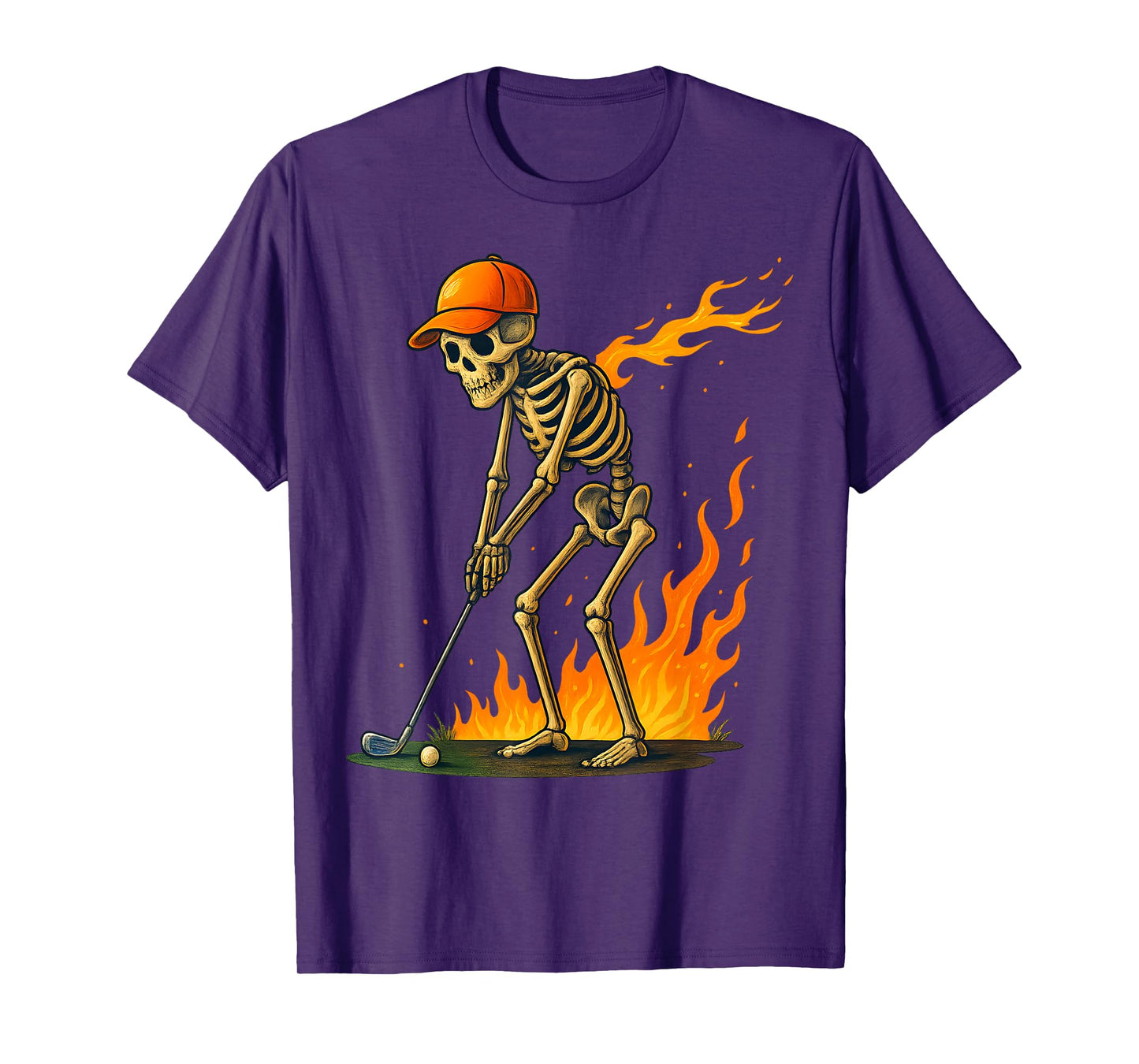 Funny Skeleton Golf Halloween Golfer Golf Player T-Shirt