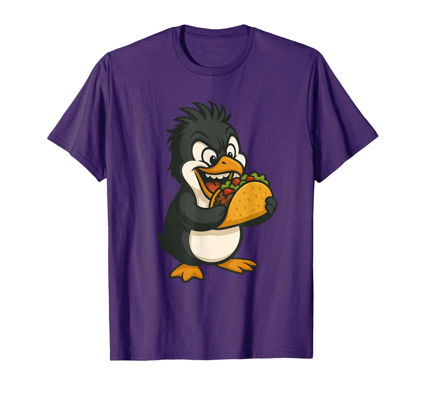 Funny Penguin Taco Lover Mexican Food Cartoon T-Shirt