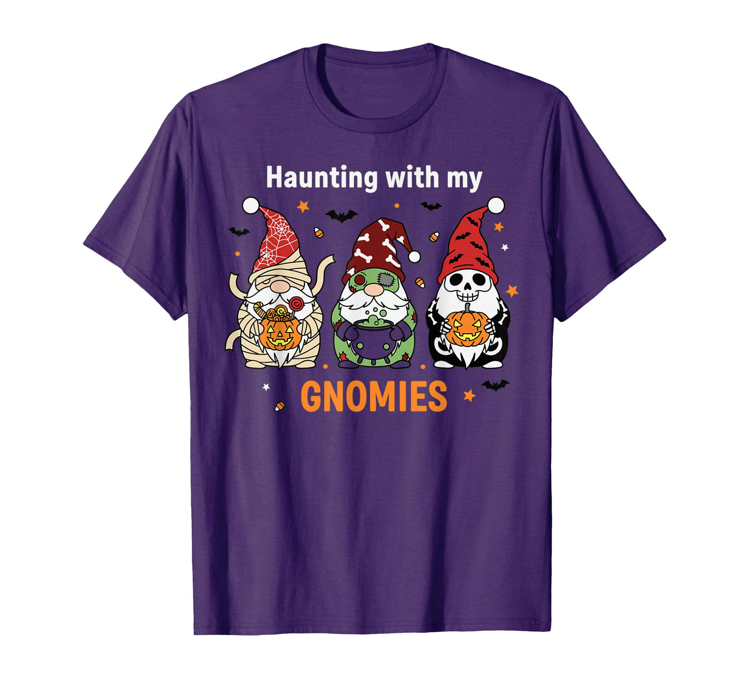 Haunting with My Gnomies Cute Halloween Design T-Shirt