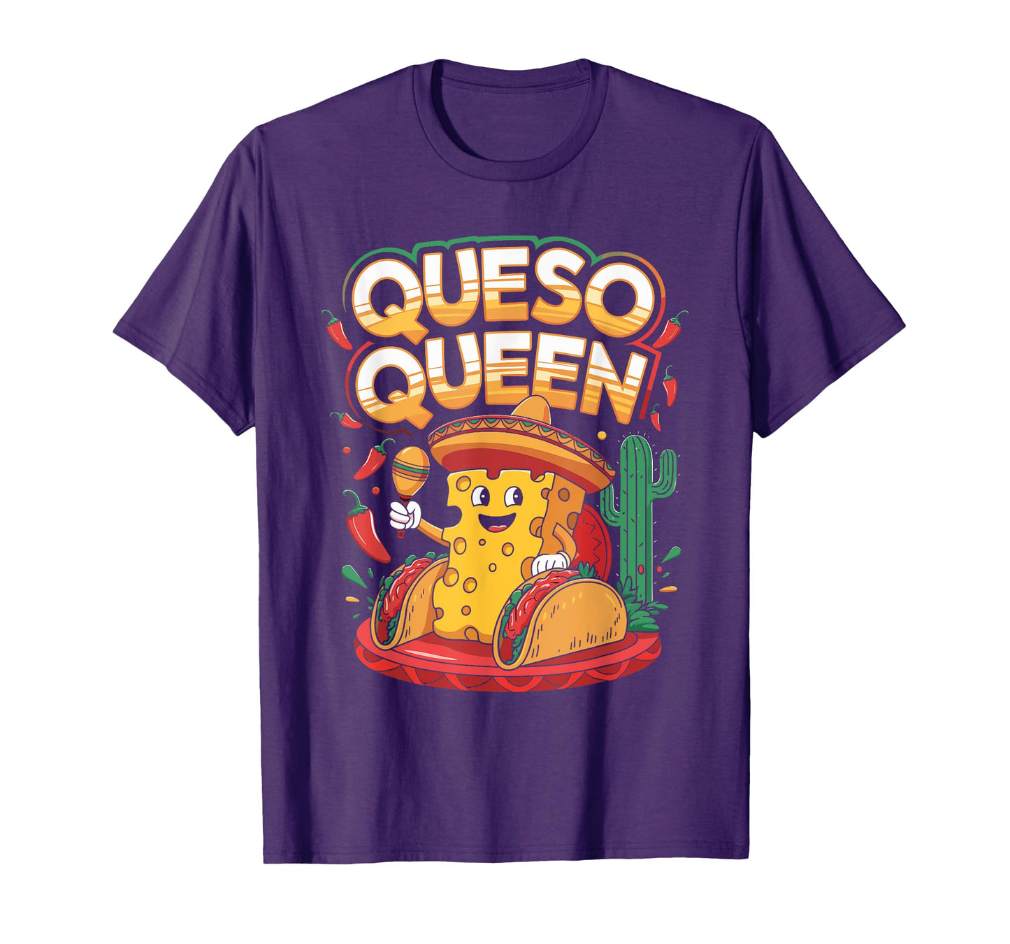 Queso Queen Shirt with Fiesta Floral Design T-Shirt