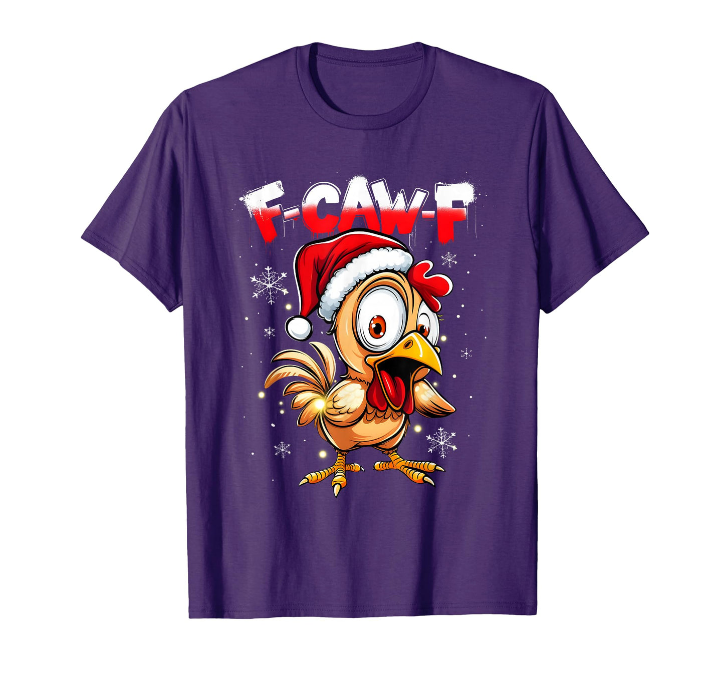 F-Caw-F Funny Chicken Humor Santa Christmas Rooster Joke T-Shirt