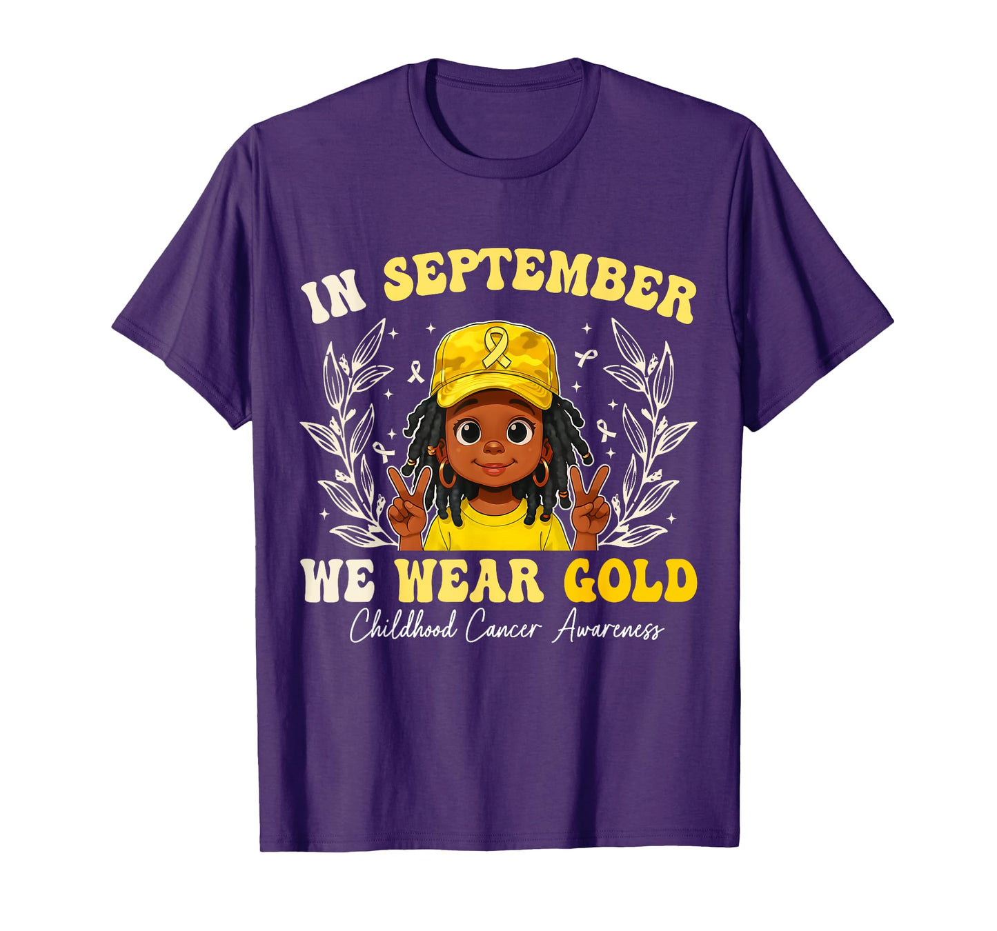In September We Wear Gold For Black Girls Boys Men Women T-Shirt