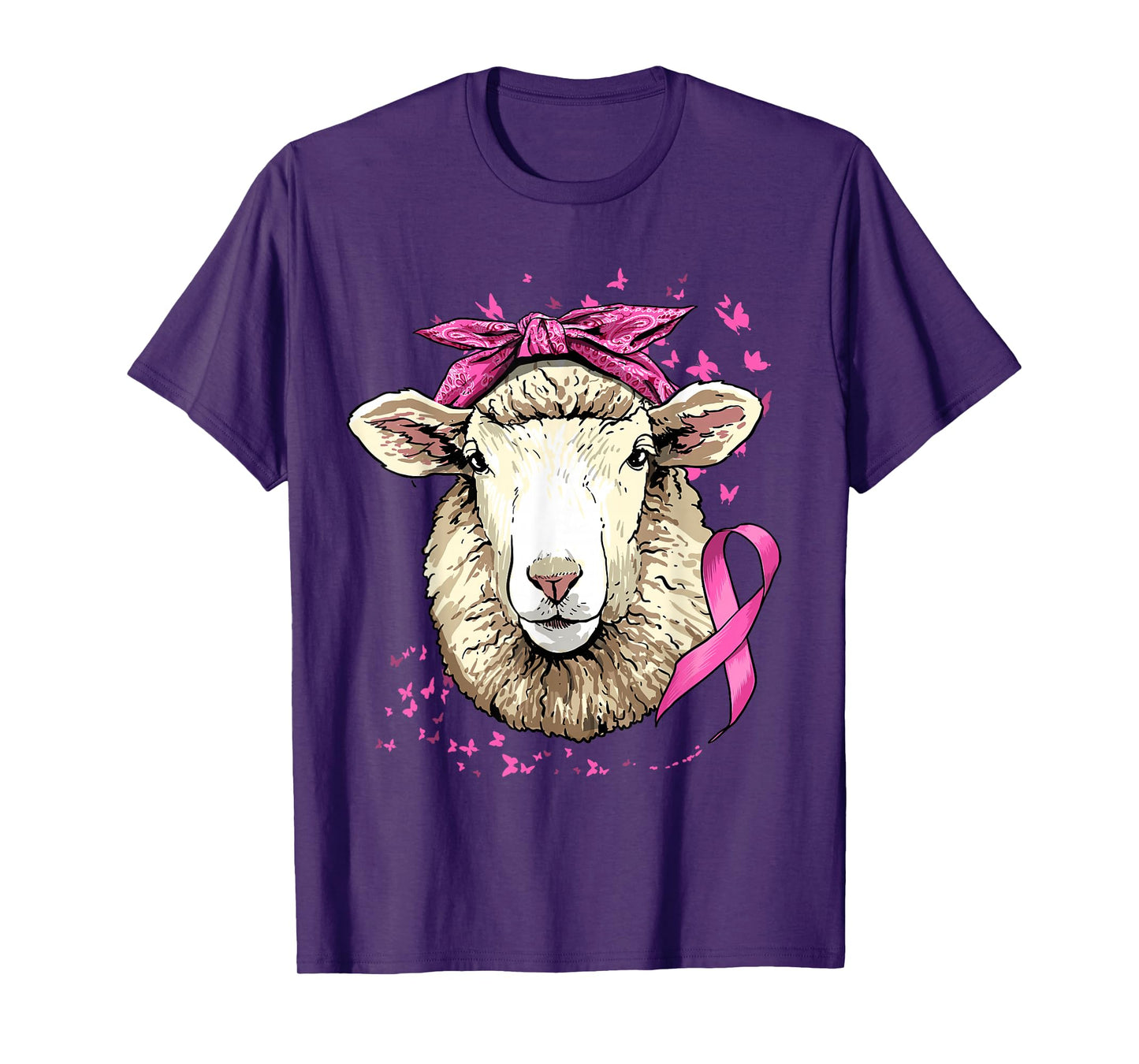 Sheep Breast Cancer Awareness Pink Ribbon Cancer Survivor T-Shirt