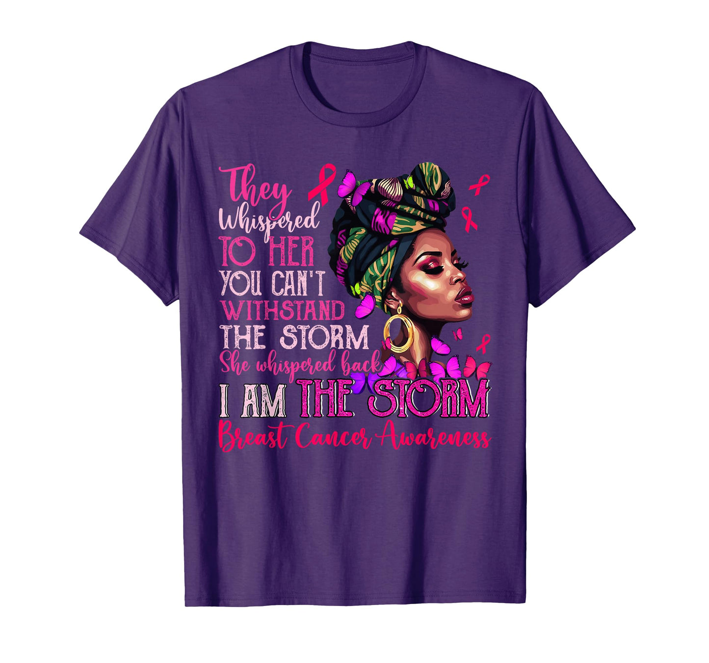 Vintage Motivational Support Breast Cancer Awareness Women T-Shirt