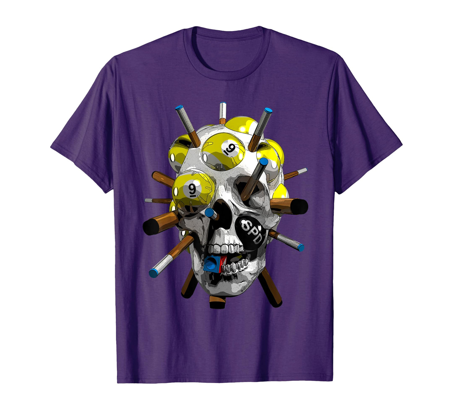 Halloween 9-Ball Pool Cues for Billiards & Nine Ball Player T-Shirt