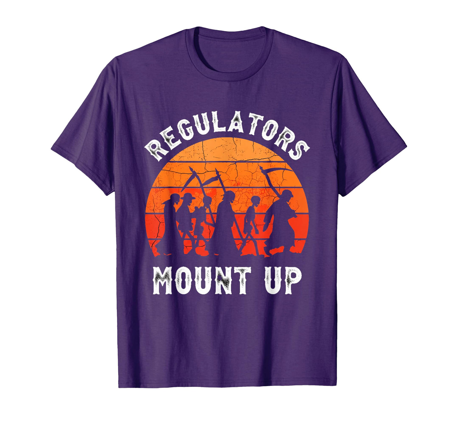 Regulators Mount Up Retro Skeleton Sunset T-Shirt