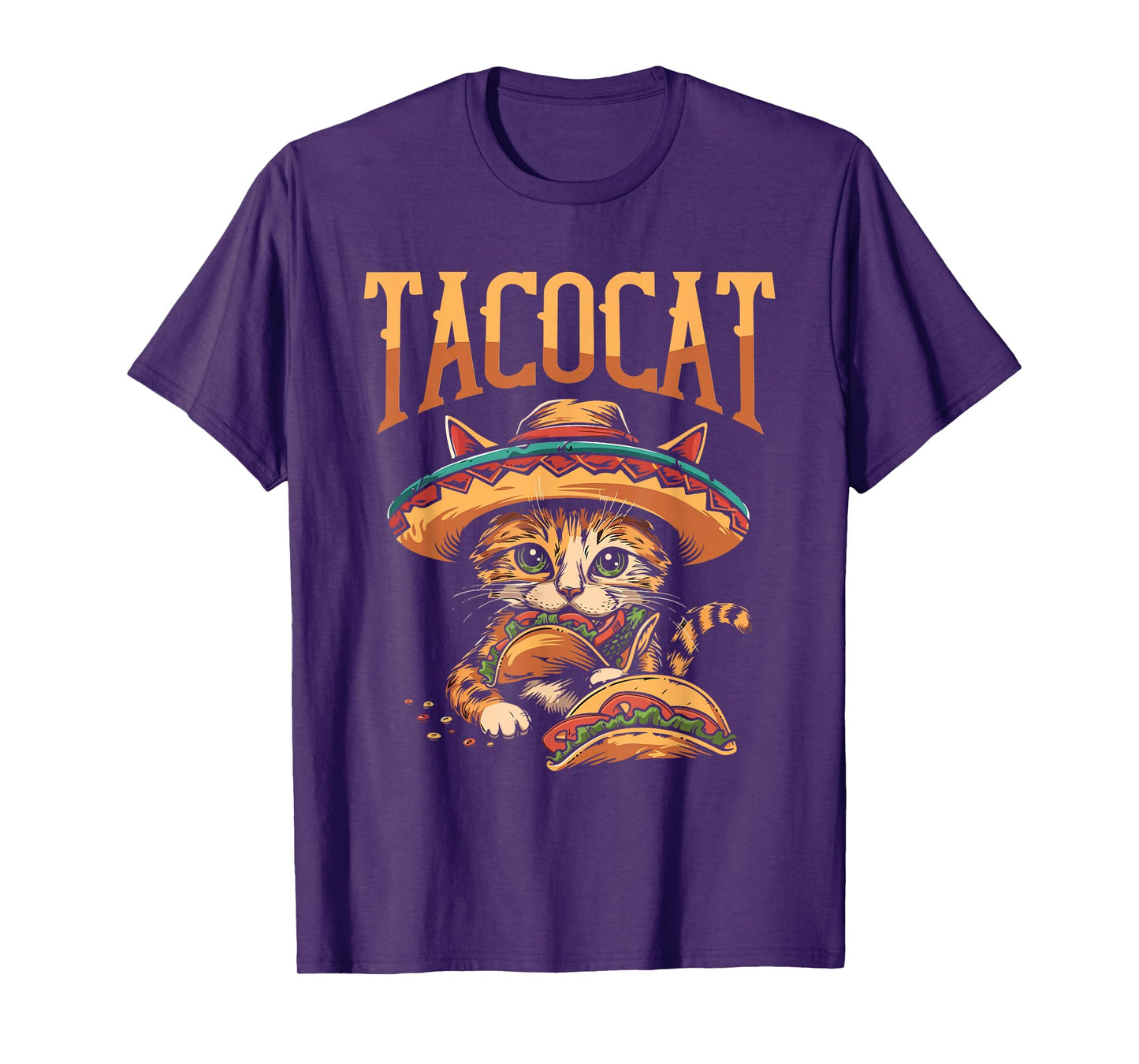 Tacocat Funny Cat and Taco Sombrero T-Shirt