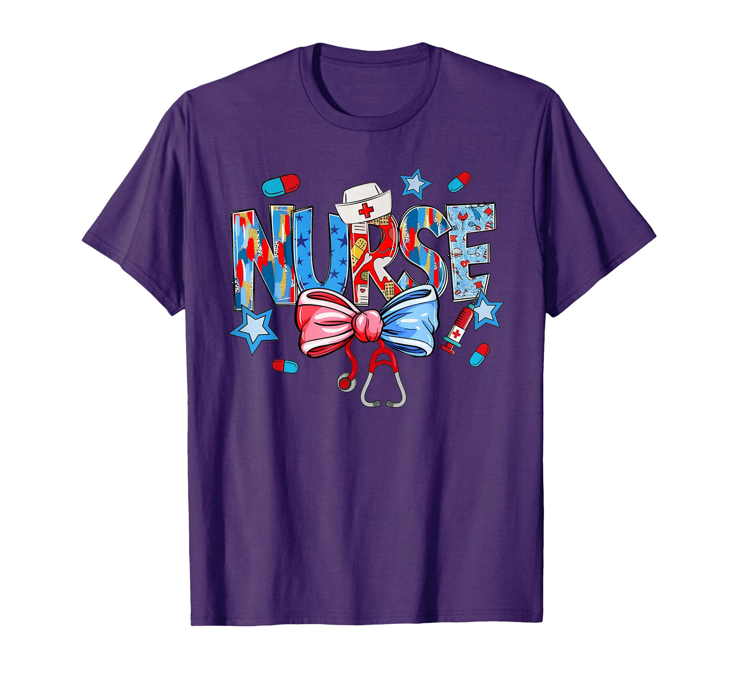 American Nurse 4th of July Nurse Scrub Top Patriot Women Rn T-Shirt