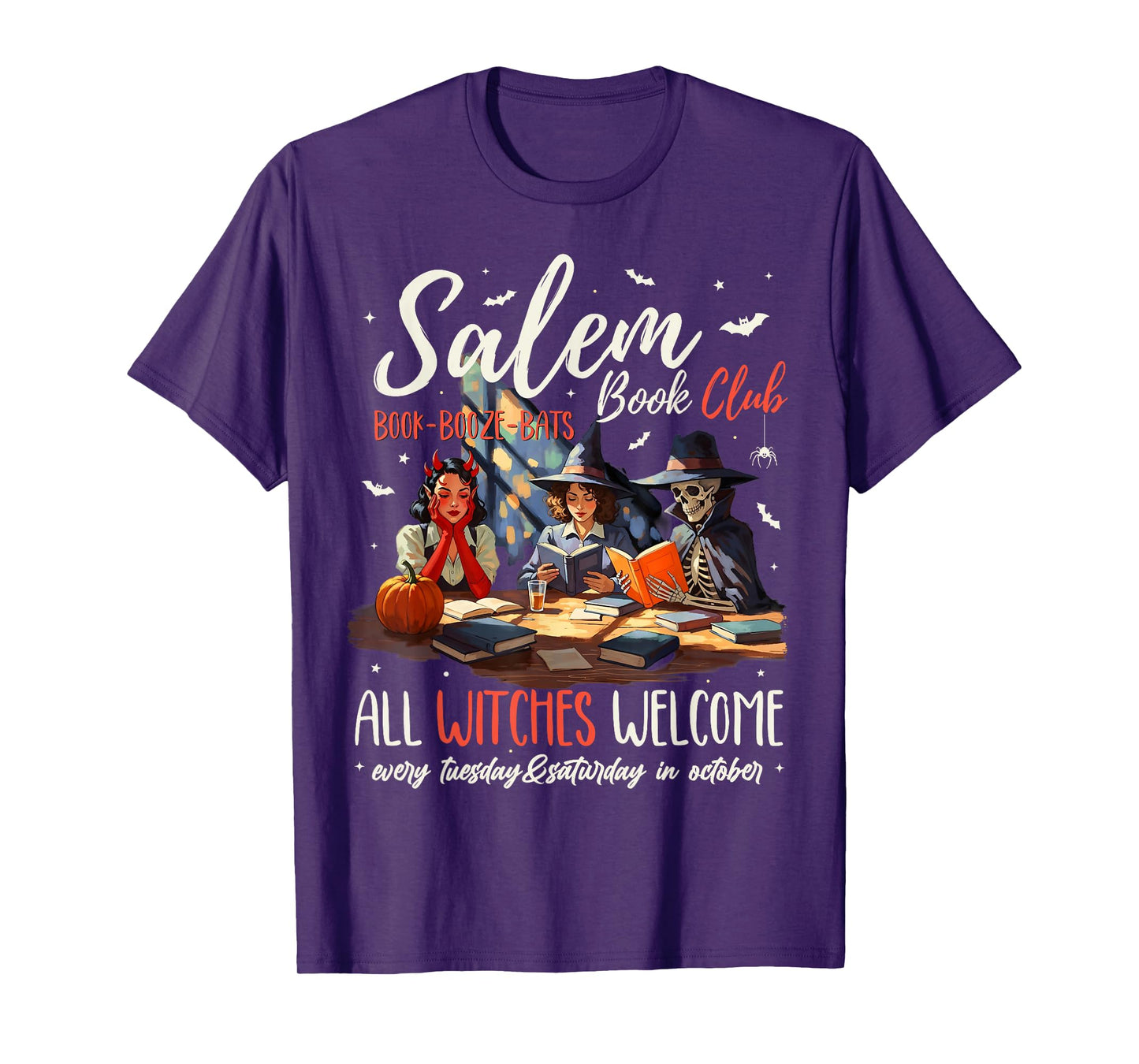 Vintage Salem Book Club Witchy Witch Spooky Season Halloween T-Shirt