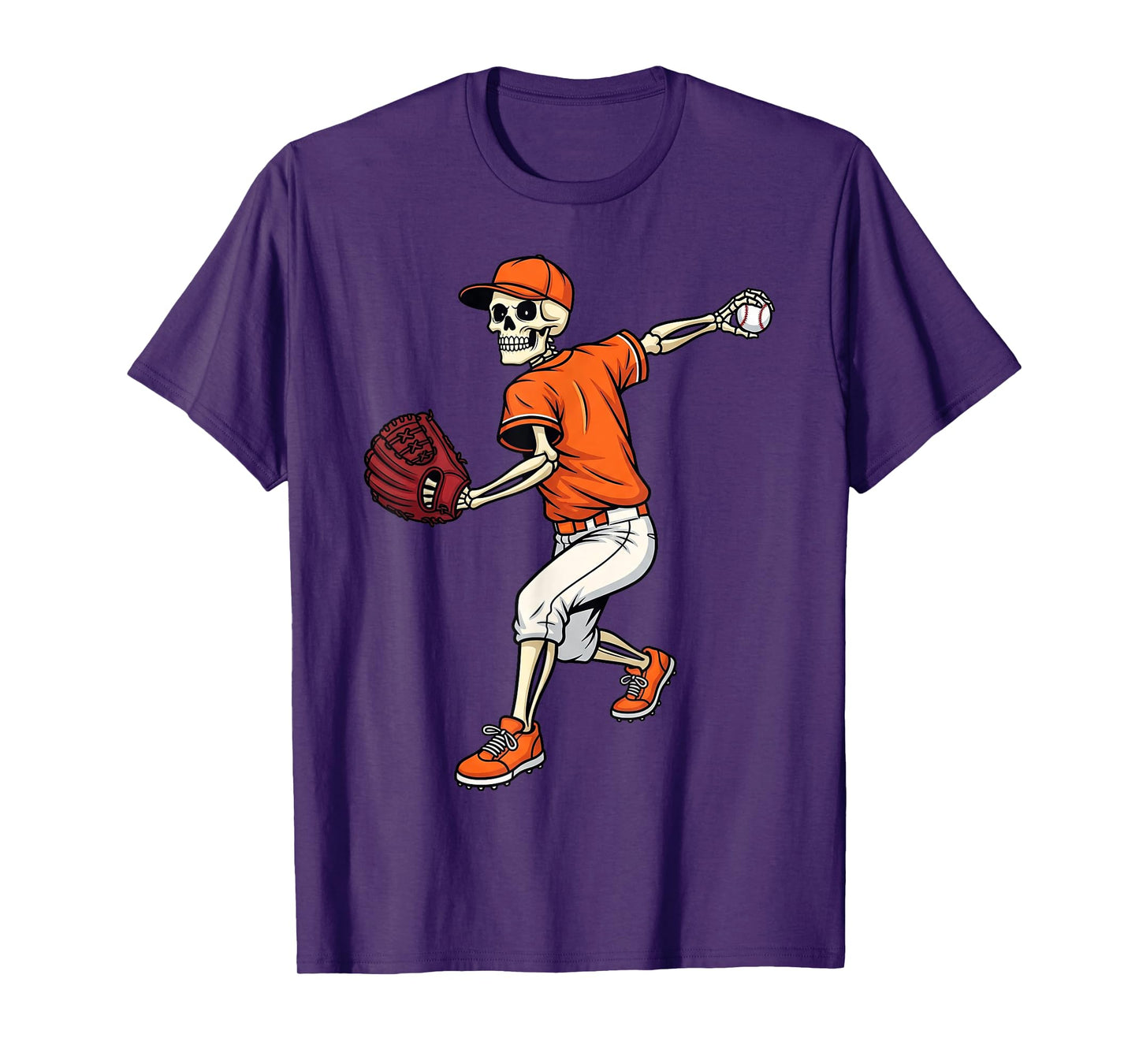 Skeleton Baseball Halloween Costume Gifts for Men Women Kids T-Shirt