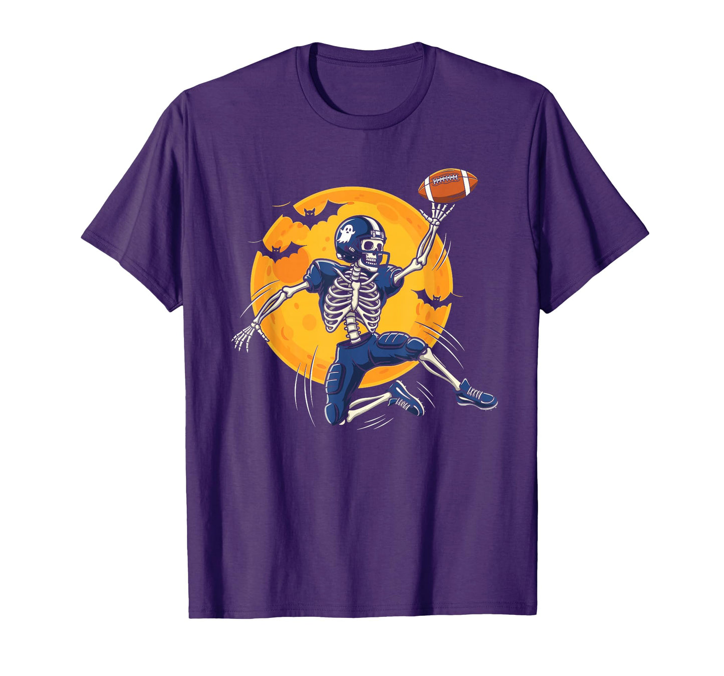 Skeleton Football Player Spooky Halloween Sports Outfit T-Shirt