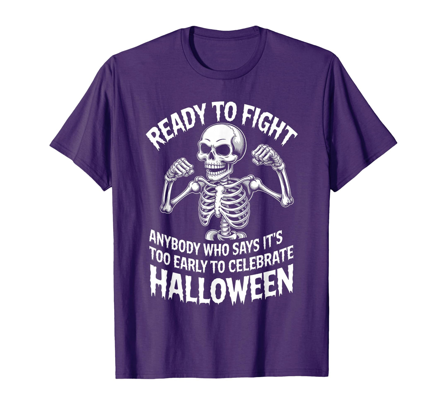 Funny Ready to Fight Gym Workout Boxing Halloween Skeleton T-Shirt