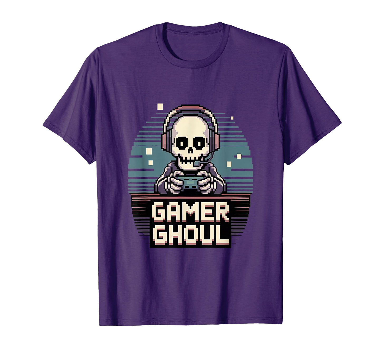Pixelated Gamer Ghoul Retro Halloween T-Shirt