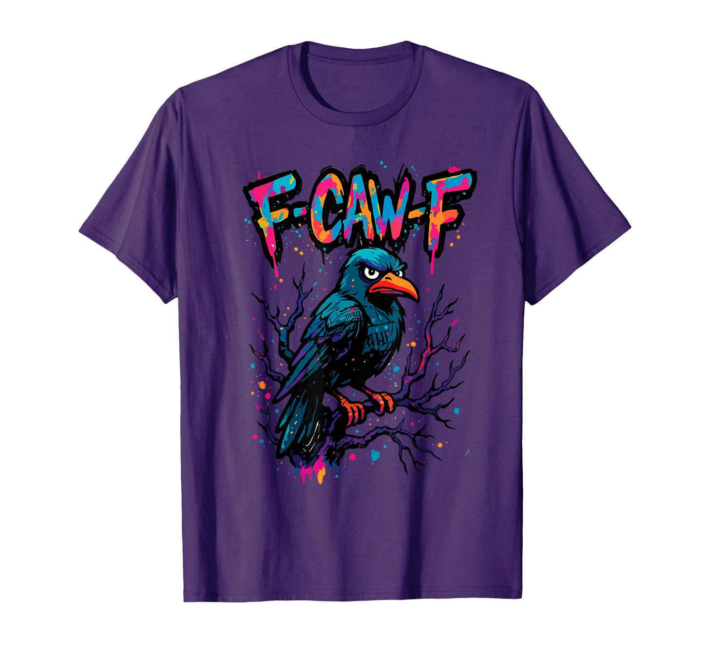 F-Caw-F Halloween Crow Funny Dark Raven Theme T-Shirt