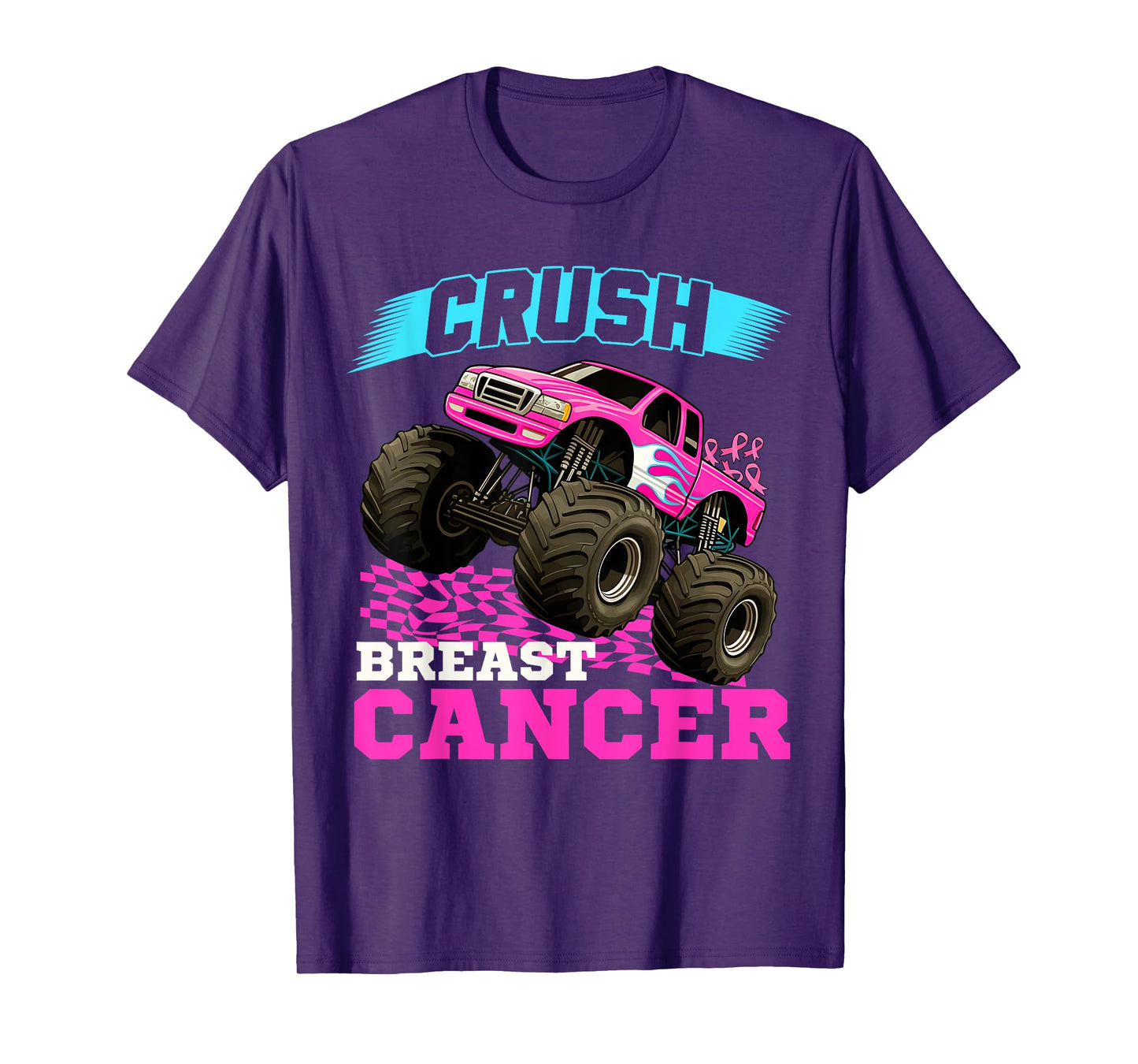 Crush Breast Cancer Monster Truck Wear Pink T-Shirt