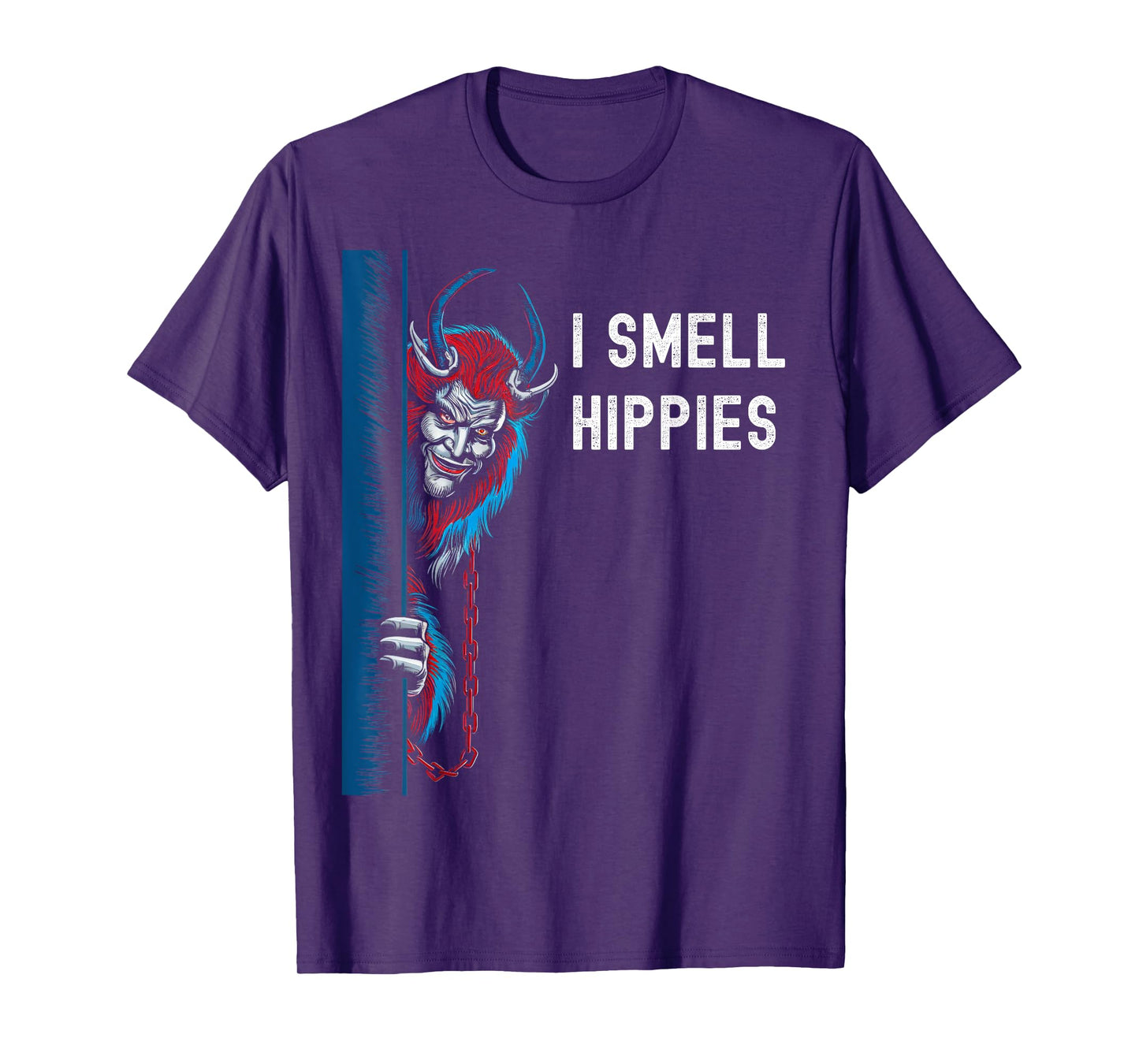 Krampus Christmas I Smell Hippies Christmas Halloween T-Shirt
