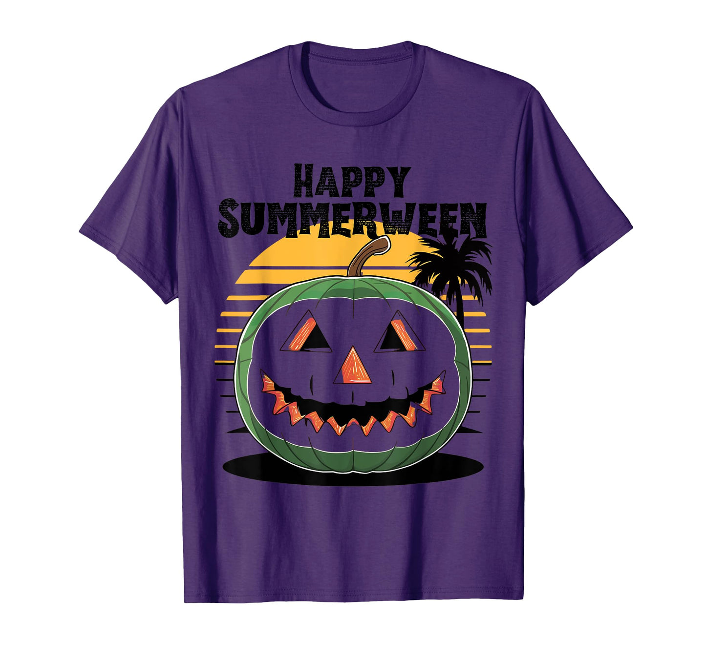 Happy Summerween Watermelon Jack-o'-Lantern Summer Halloween T-Shirt for Men Women Kids